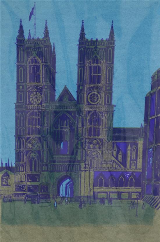 Robert Tavener Westminster Abbey, West Front 65 x 45cm, unframed